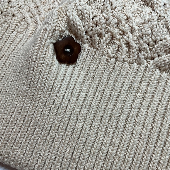 FREE PEOPLE Cotton Bonfire Cardigan in Macadamia Button Close Cropped NWT Sz M - Picture 12 of 13
